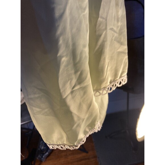Vintage Pale Green SEXY Négligée Pajama night Gown Full Side Slip Silky nightie - Picture 7 of 14